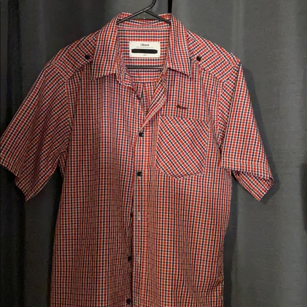 Orisue Button Up Shirt - Black & Red Vintage